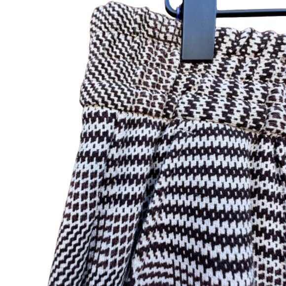 H&M Pull On Pants Womens Size 10 Brown Plaid Twill Clean Girl Office Old Money - Picture 2 of 11